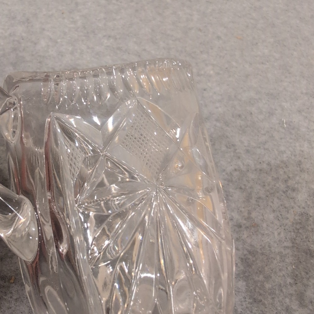 Vtg Miniature Cut Crystal Creamer and‎ Lidded Sugar Bowl Set Starburst Pattern - Picture 2 of 6